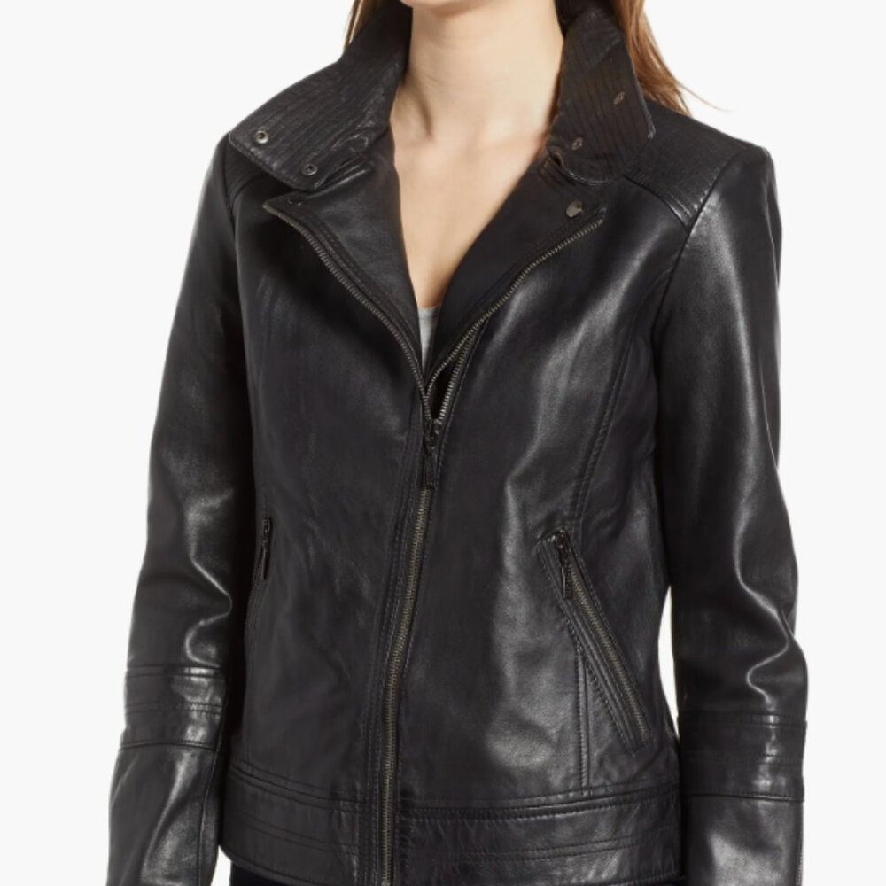NWOT Bernardo - Leather Motorcycle Jacket - Picture 2 of 12